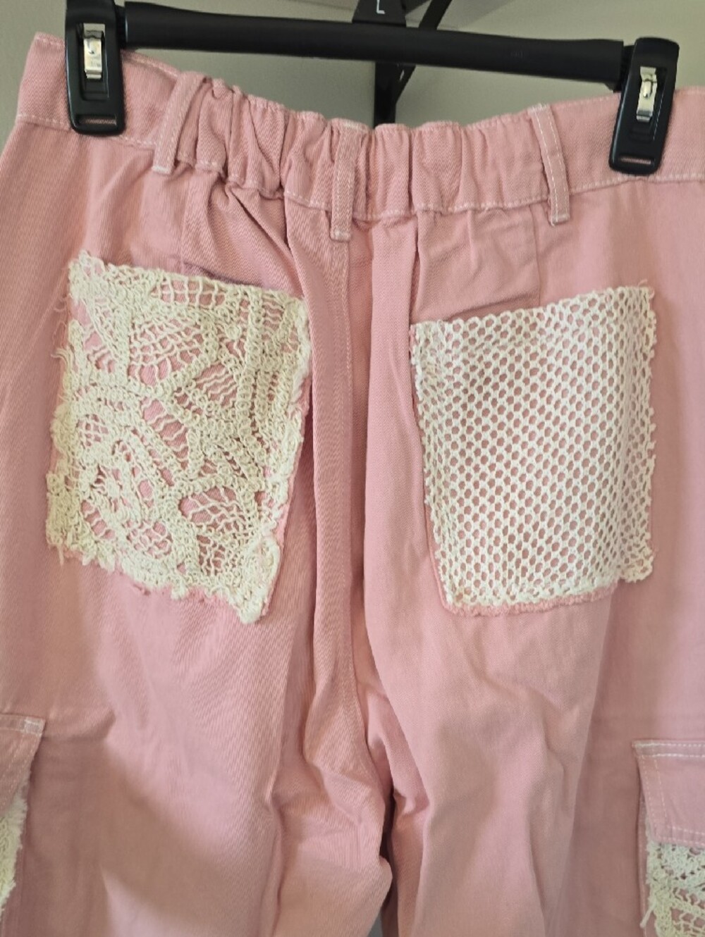 POL Pink Cargo Jogger Pants with Crochet Pocket Accents - Picture 5 of 8